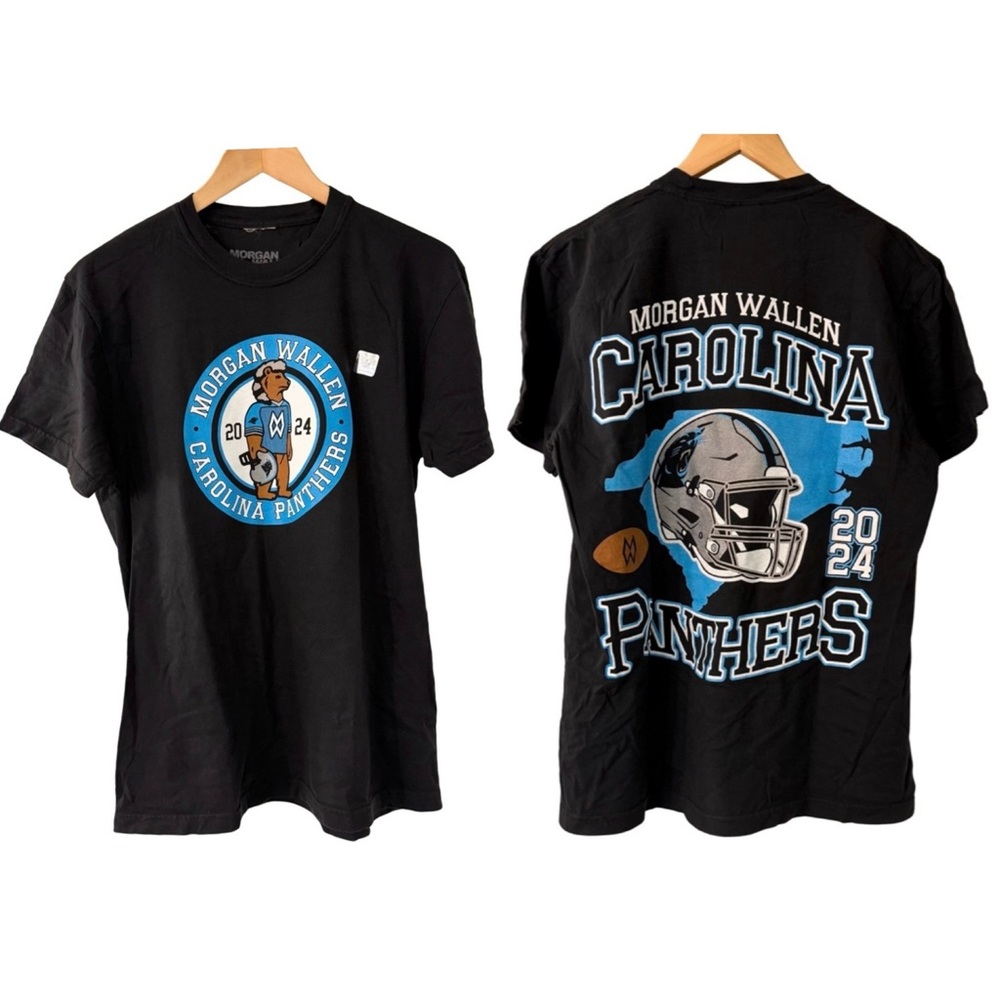 Morgan Wallen x NFL Carolina Panthers Exclusive 2024 Tour Shirt, M - Unisex Fit